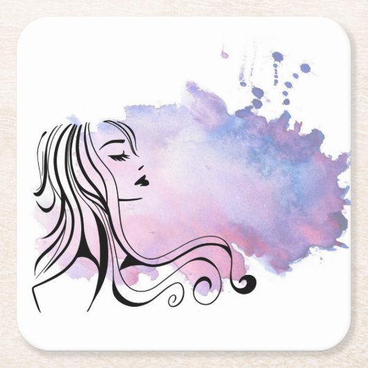 ハッピーマザーズ・デイ女性デー スクエアペーパーコースター (正面)