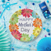 ハッピーマザーズ・デイ春カラフルフラワーズ ペーパープレート (パーティー)