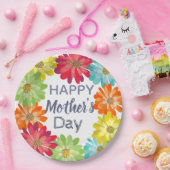 ハッピーマザーズ・デイ春カラフルフラワーズ ペーパープレート (パーティー)