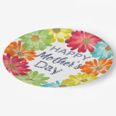 ハッピーマザーズ・デイ春カラフルフラワーズ ペーパープレート (アングル)