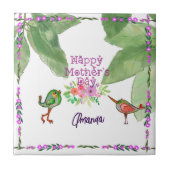 ハッピーマザーズ・デイ装飾鳥 タイル (正面)