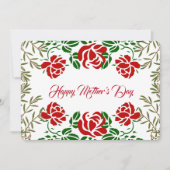 ハッピーマザーズ・デイ赤いバラフローラ緑かわいい シーズンカード (正面)