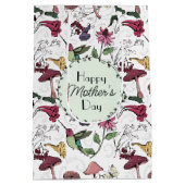 ハッピーマザーズ・デイ魅惑ガーデンハミングバード ミディアムペーパーバッグ (裏面)