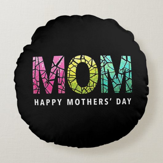ハッピーマザーズ・デイ・お祝い・ギフト ラウンドクッション (正面)