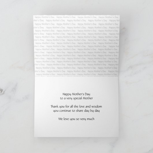 ハッピーマザーズ・デイ・イエローグレー水玉模様写真 カード (内部)