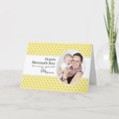 ハッピーマザーズ・デイ・イエローグレー水玉模様写真 カード (正面)