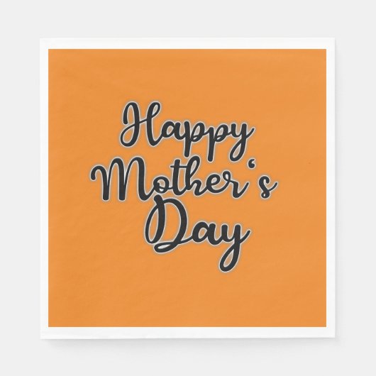 ハッピーマザーズ・デイ・オレンジナプキン スタンダードランチョンナプキン (正面)