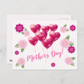 ハッピーマザーズ・デイ！グリーティングカードのフローラ装飾 ポストカード (正面/裏面)