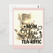 ハッピーマザーズ・デイ・ティー愛するマママパおもしろいン ポストカード (正面/裏面)