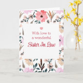 ハッピーマザーズ・デイ・トゥ・シスター・イン・ロー カード (黄色い花)