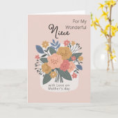 ハッピーマザーズ・デイ・トゥ・マイ・姪フローラ・ブーケ カード (黄色い花)