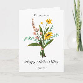 ハッピーマザーズ・デイ・トゥ・マイ・姪フローラ・ブーケ カード