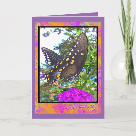 ハッピーマザーズ・デイ・バタフライグリーティングカード カード (正面)