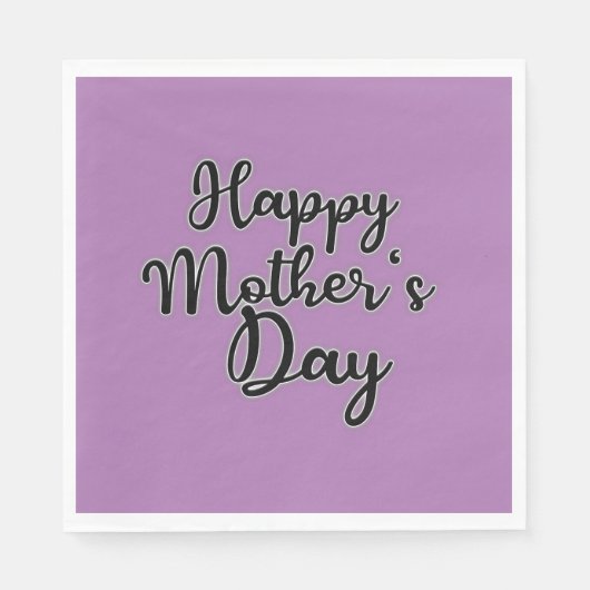 ハッピーマザーズ・デイ・パープルナプキン スタンダードランチョンナプキン (正面)