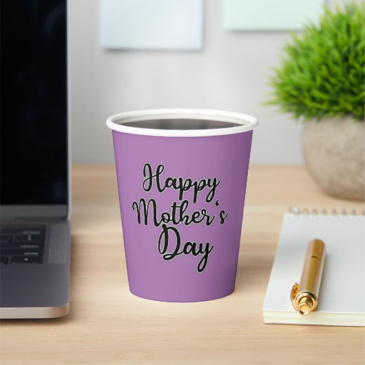 ハッピーマザーズ・デイ・パープル 紙コップ (インサイチュ)