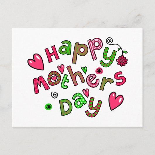 ハッピーマザーズ・デイ・ホリデイ文字 シーズンポストカード (正面)