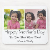 ハッピーマザーズ・デイ、2枚の写真コラスタイリッシューモダン マウスパッド (正面)