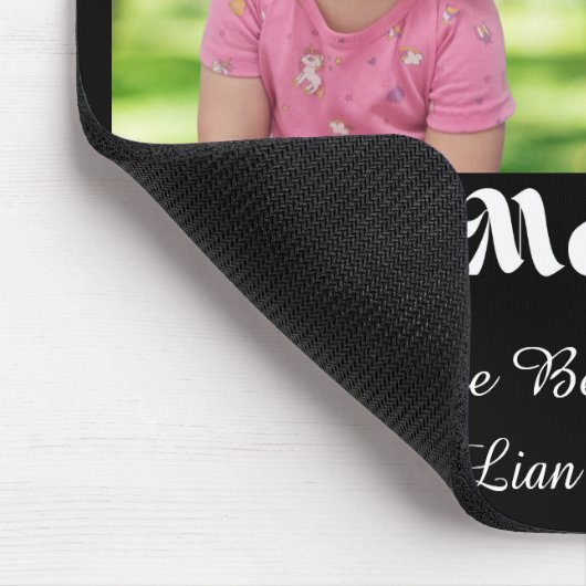 ハッピーマザーズ・デイ、2枚の写真コラージュ黒スタイリッシュ色 マウスパッド (コーナー)