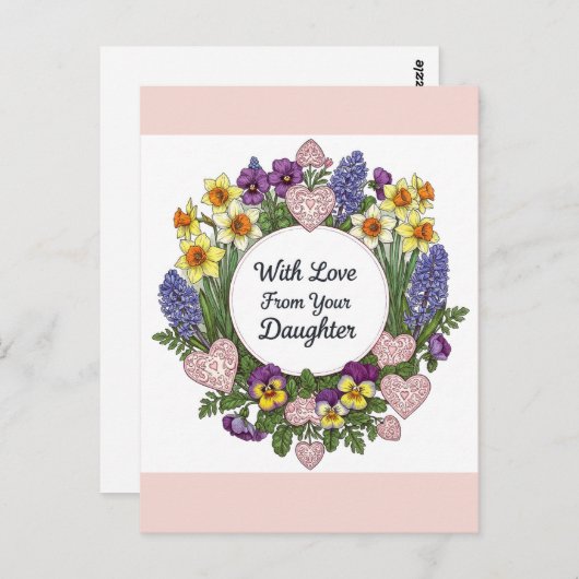 ハッピーマザーズ・デイ・from娘フローラリース ポストカード (正面/裏面)