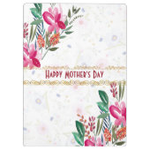 ハッピーマザーズ・デイmomsピンクの花かわいい クリップボード (裏面)