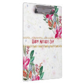 ハッピーマザーズ・デイmomsピンクの花かわいい クリップボード (右)