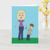 ハッピーマザーズDay from Son Flower Cute Personalize カード (黄色い花)