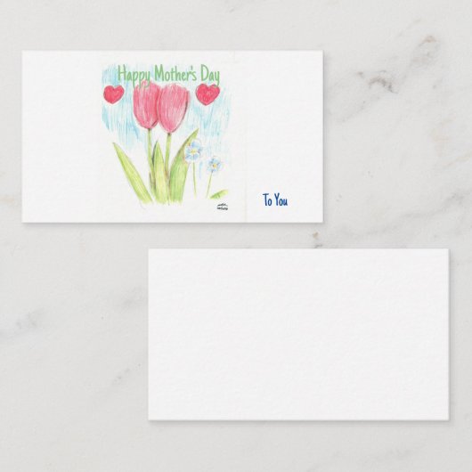ハッピーマザーデイに同封カード エンクロージャーカード (正面/裏面)