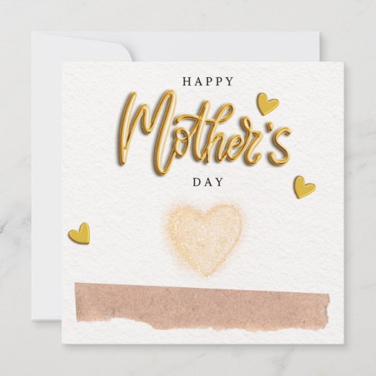 ハッピーマザーデイグリーティング金ゴールドフォイルカード (正面)
