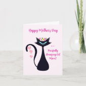 ハッピーマザーデイシャム猫と花 カード (正面)