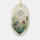 ハッピーマザーデイハートと花 セラミックオーナメント (右)