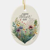 ハッピーマザーデイハートと花 セラミックオーナメント (裏面)