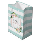 ハッピーマザーデイフローラパタストライプーン ミディアムペーパーバッグ (正面アングル)