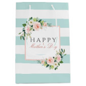 ハッピーマザーデイフローラパタストライプーン ミディアムペーパーバッグ (正面)