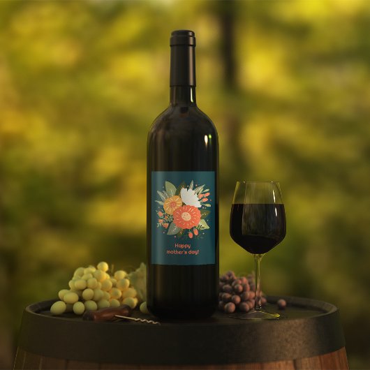 ハッピーマザーデイフローラブーケ ワインラベル