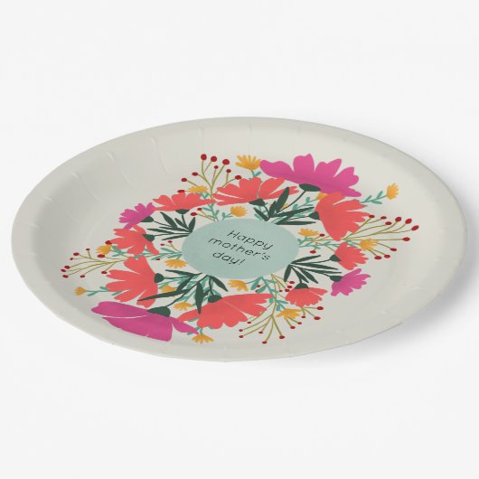 ハッピーマザーデイフローラ ペーパープレート (アングル)