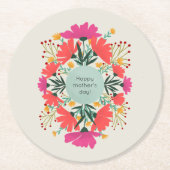 ハッピーマザーデイフローラ ラウンドペーパーコースター (正面)