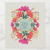 ハッピーマザーデイフローラ ワインラベル (シングルラベル)