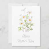 ハッピーマザーデイホワイトデイジーフラワーカード 招待状 (正面)