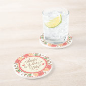 ハッピーマザーデイ文字&カラフルフローラデザイン2 コースター (側面)