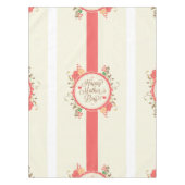 ハッピーマザーデイ文字&カラフルフローラデザイン テーブルクロス (正面)