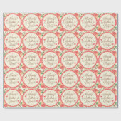 ハッピーマザーデイ文字&カラフルフローラデザイン ラッピングペーパー (フラット)