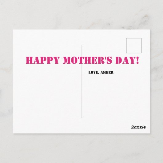 ハッピーマザーデーかわいらしさくらんぼフルーツママ ポストカード (裏面)