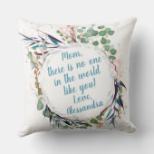 ハッピーマザーデーかわいらし離れの白色 クッション (裏面)