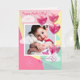 ハッピーマザーデーとテンプレートフォトカカスタムード カード