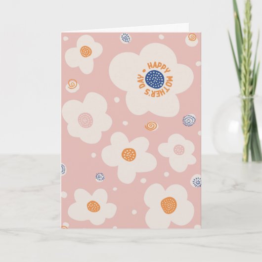 ハッピーマザーデーシンプルフローラグリーティングカード カード (正面)