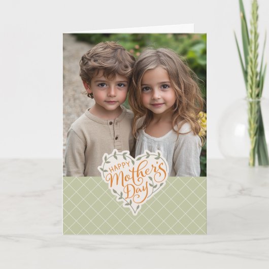 ハッピーマザーデーハート折りグリーティングカード カード (正面)