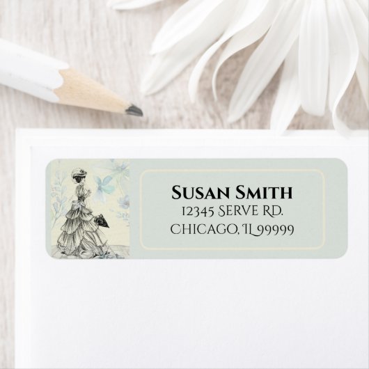 ハッピーマザーデー女ビクトリアンパラソル・バード ラベル (インサイチュ)