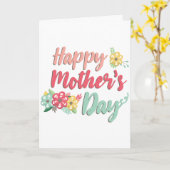 ハッピーマザーデー花カラフルグリーティングカード カード (黄色い花)