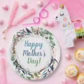 ハッピーマザー・デー・リーフとハーブ ペーパープレート (パーティー)