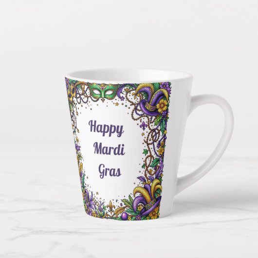 ハッピーマパーソナライズされたルディグラスコーヒーマグ カフェラテマグ (右)